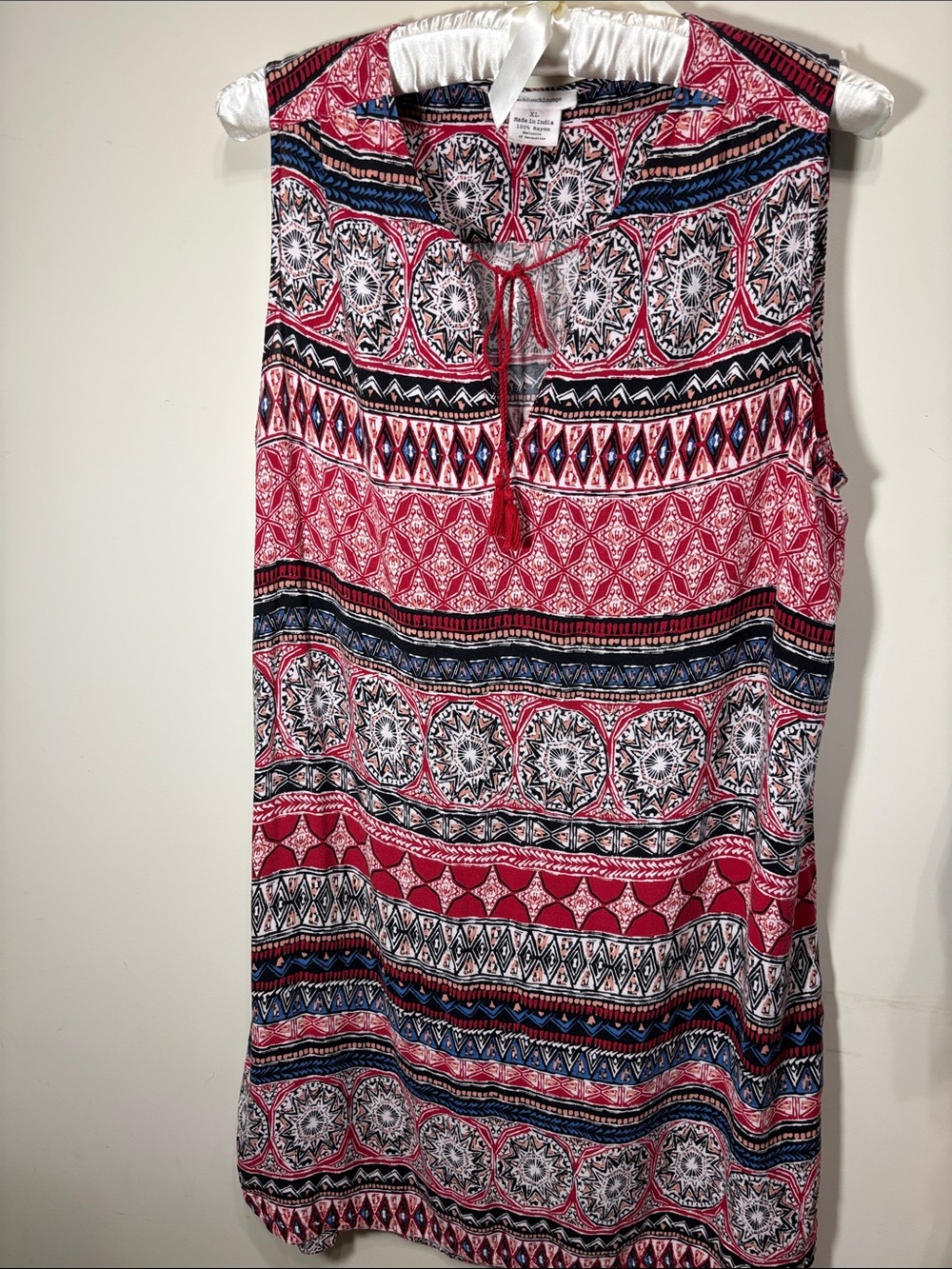 Beachlunchlounge XL Boho Tribal Print Sleeveless Midi Dress Boho Coastal